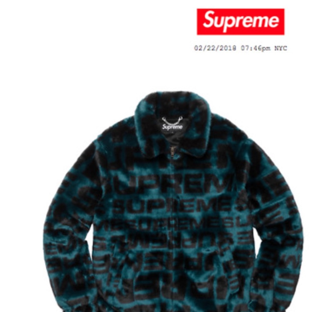 Supreme New York  faux fur bomber repeater jacket
